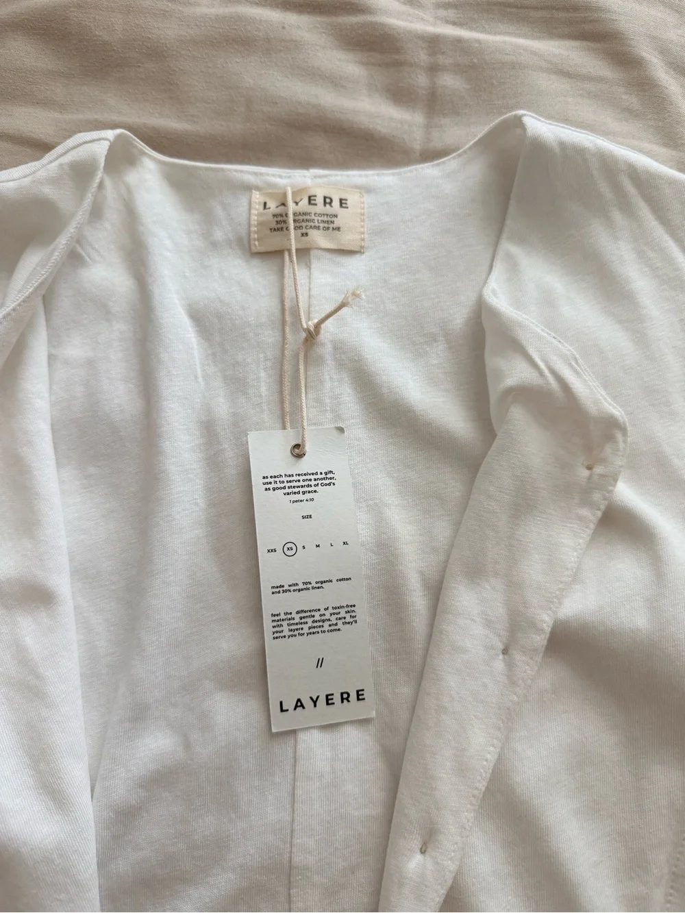 Layere Organic Cotton White Tailored Linen Vest